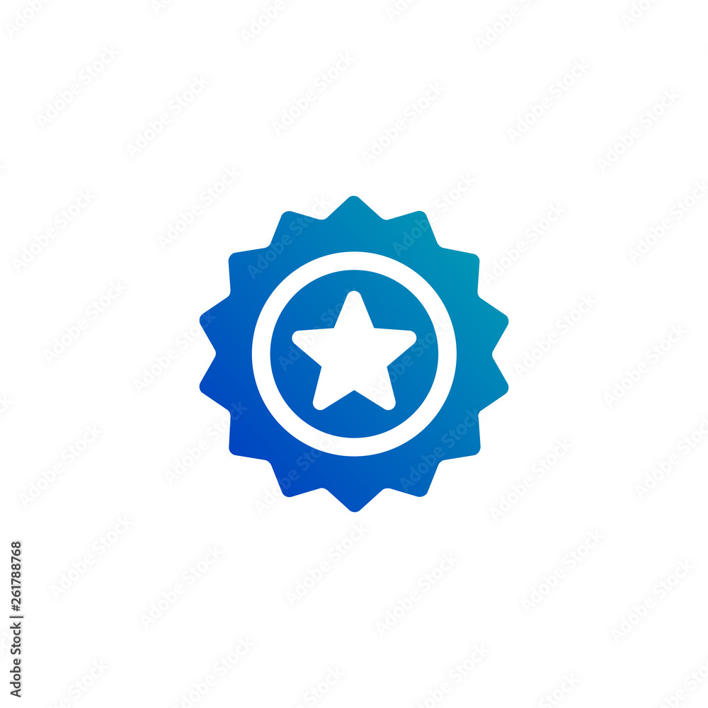 Seal starbadge flat icon, Vector illustration isolated on white background Seal starbadge flat icon, Vector illustration isolated on white background