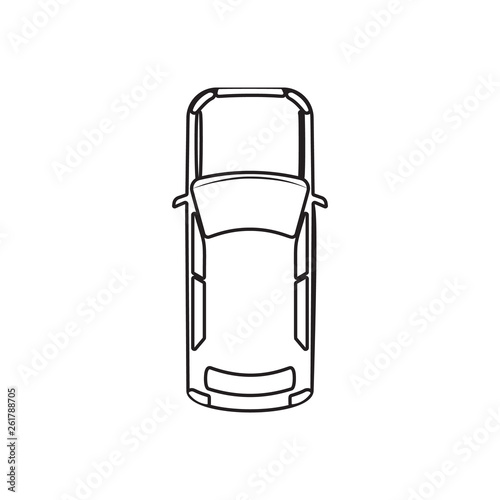 car icon. Element of Transport view from above for mobile concept and web apps icon. Outline, thin line icon for website design and development, app development