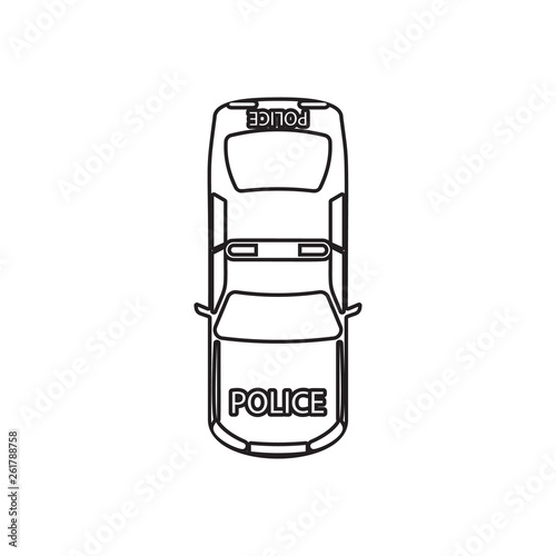 police car icon. Element of Transport view from above for mobile concept and web apps icon. Outline, thin line icon for website design and development, app development