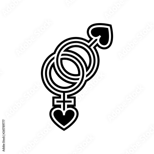 sign of sex with hearts icon. Element of Valentine for mobile concept and web apps icon. Glyph, flat icon for website design and development, app development