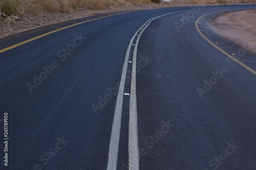 highway asphalt background surface with turn right background, copy space © Артём Князь