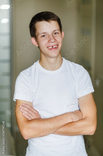 young man without front tooth