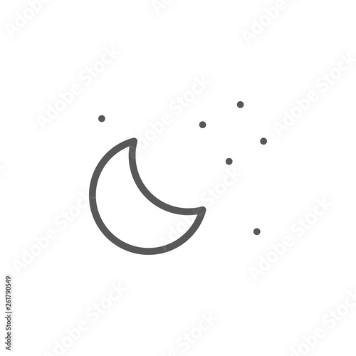 Stars, moon vector icon. Element of weather for mobile concept and web apps illustration. Thin line icon for website design and development. Vector icon