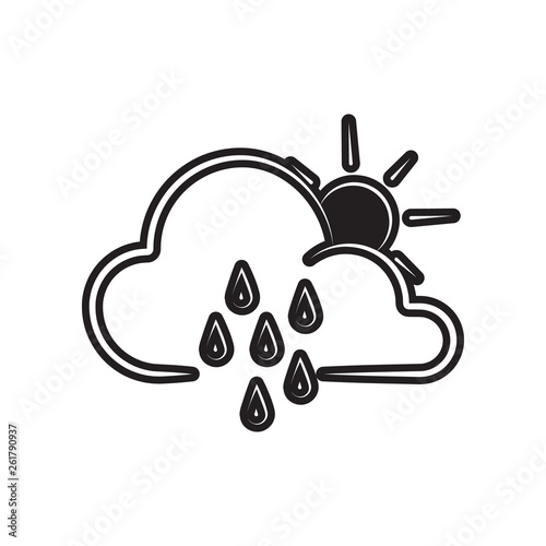 partial rain sign icon. Element of Weather for mobile concept and web apps icon. Outline, thin line icon for website design and development, app development
