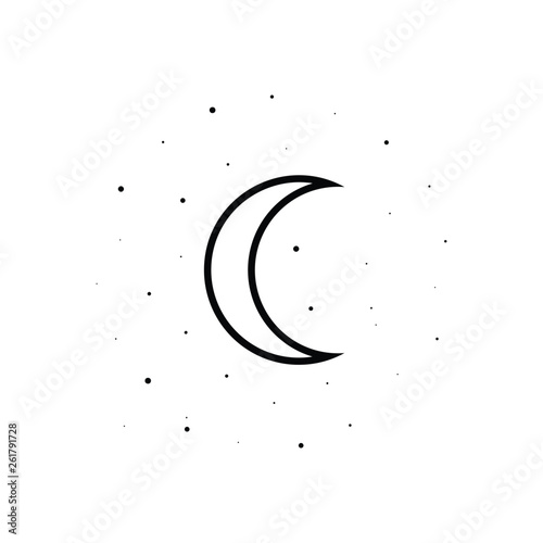 moon and stars sign icon. Element of Weather for mobile concept and web apps icon. Outline, thin line icon for website design and development, app development