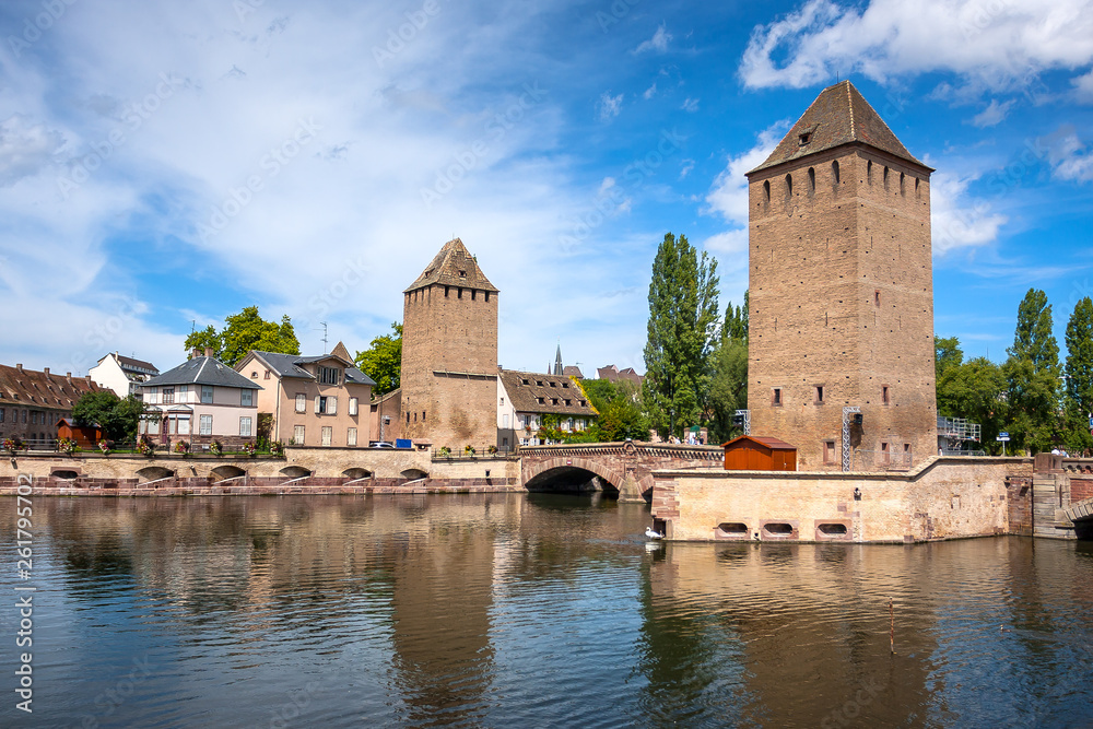 Strasbourg, medieval bridge Ponts Couverts in the 