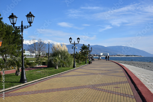 Embankment of the Olympic Park in Sochi, Adler, Russia. Travel. photo