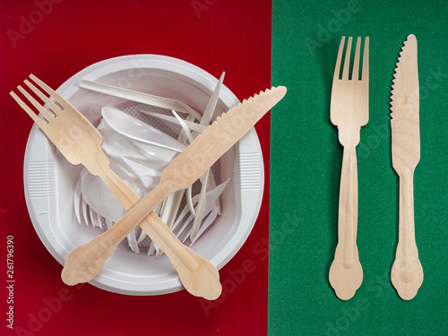  The use of plastic utensils is unecological photo