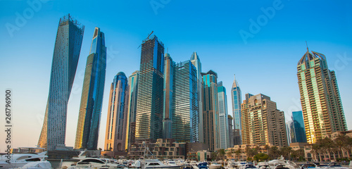 Dubai Marina sunset  United Arab Emirates