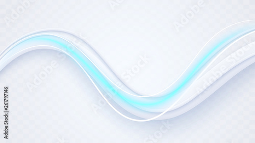 Smooth curved wave lines with blue swoosh