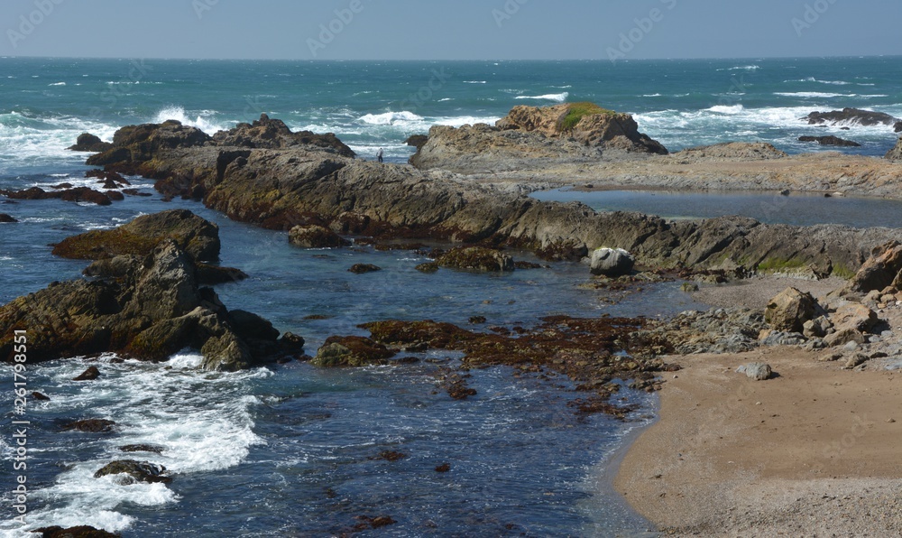 Impressions from Fort Bragg Glass Beach in Mendocino County from April 28, 2017, California USA Impressions from Fort Bragg Glass Beach in Mendocino County from April 28, 2017, California USA