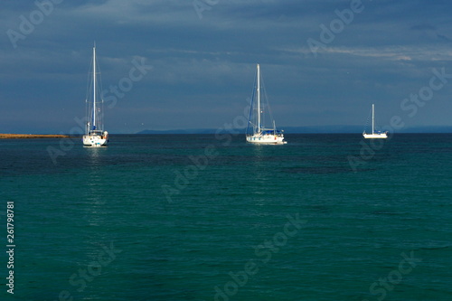sailboat in the sea in Stintino Sardinia italy