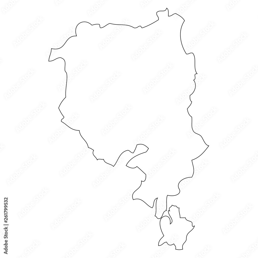 Ticino. A map of the province of Switzerland