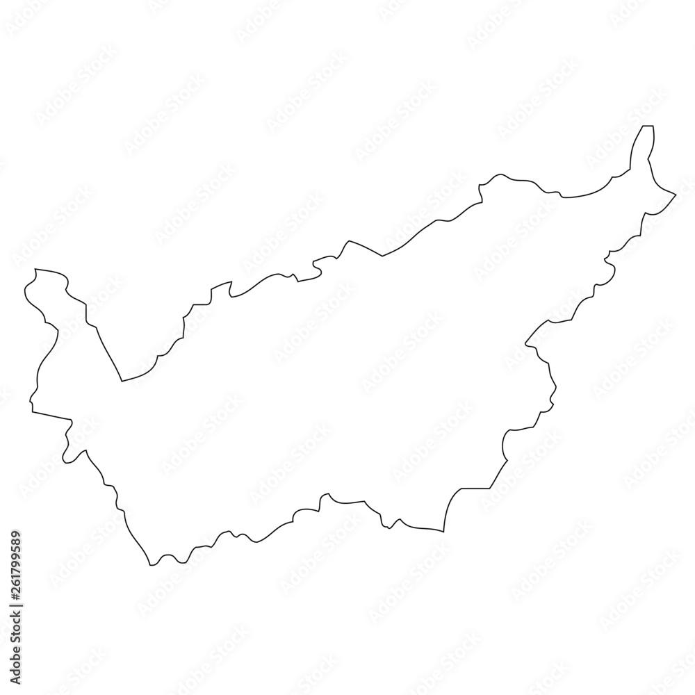 Valais. A map of the province of Switzerland
