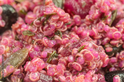 Fototapeta Naklejka Na Ścianę i Meble -  pink quinoa salad with beetroot and pumpkin seeds