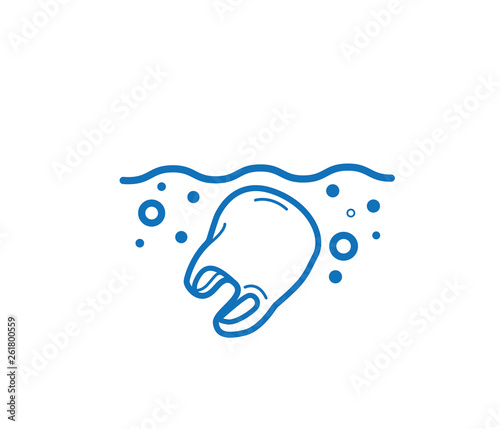  plastic bag flow on water icon