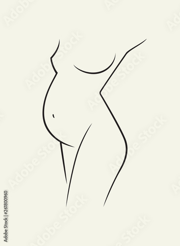 Pregnant Woman Body Logo. Vector illustration