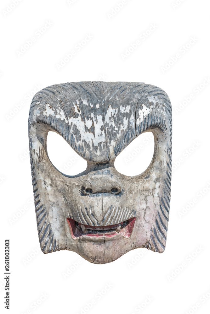 old monkey mask, isolate old monkey mask, isolate