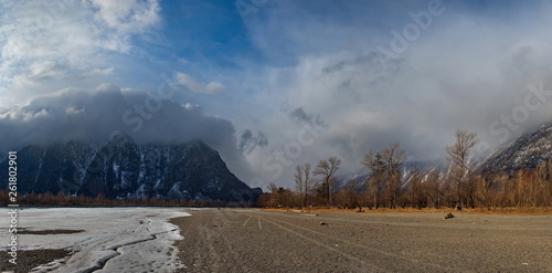 Russia. Mountain Altai. The valley of the Chulyshman river flows into Teletskoye lake.