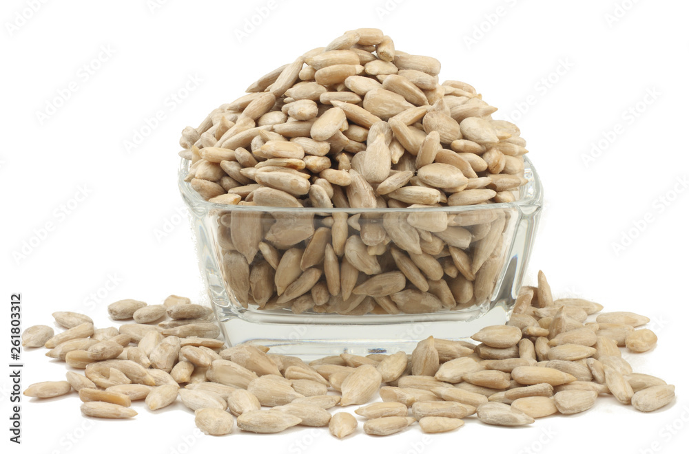 Sunflower seeds isolated on white background Sunflower seeds isolated on white background
