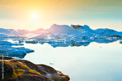 Big icebergs in Ilulissat icefjord, west coast of Greenland