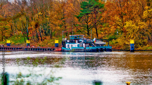 all the colors of autumn by the river, photo