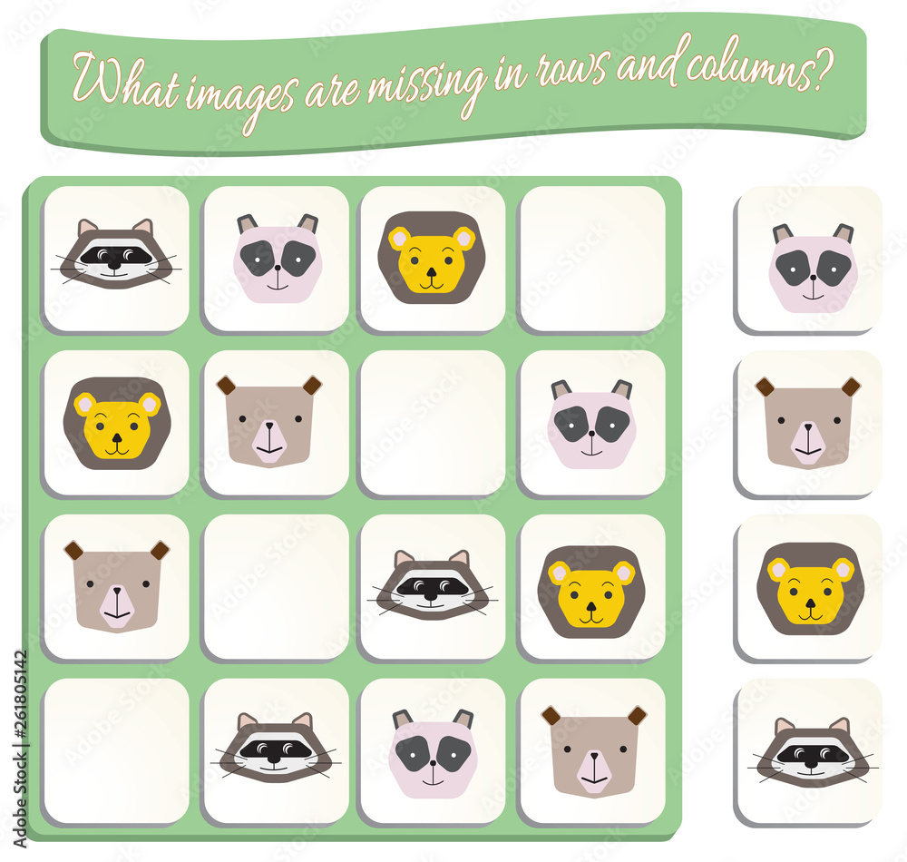Logical task.Find what images are missing Logical task.Find what images are missing