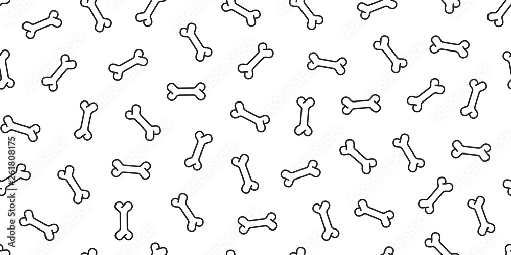 Dog bone seamless pattern vector paw footprint french bulldog pet cartoon scarf isolated repeat wallpaper illustration tile background