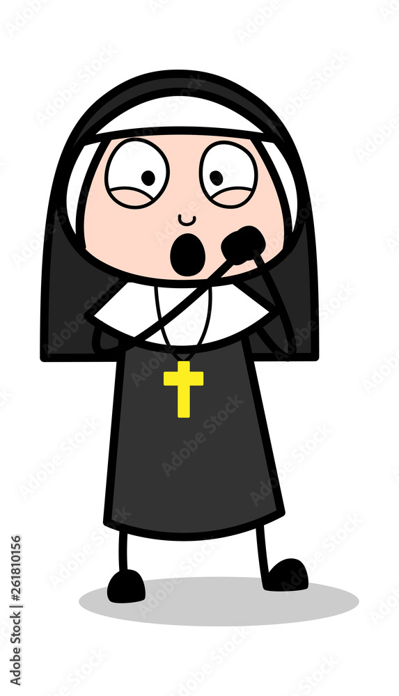 Lovely - Cartoon Nun Lady Vector Illustration Lovely - Cartoon Nun Lady Vector Illustration