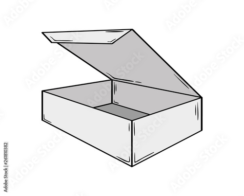 small open box, sketch
