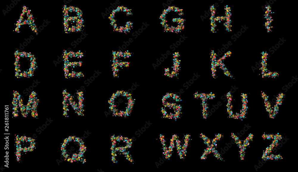 Set Of Isolated Flower Letters Letters A B C D E F G H I J K L M N O P Q R S T U V W X Y Z Stock Illustration Adobe Stock