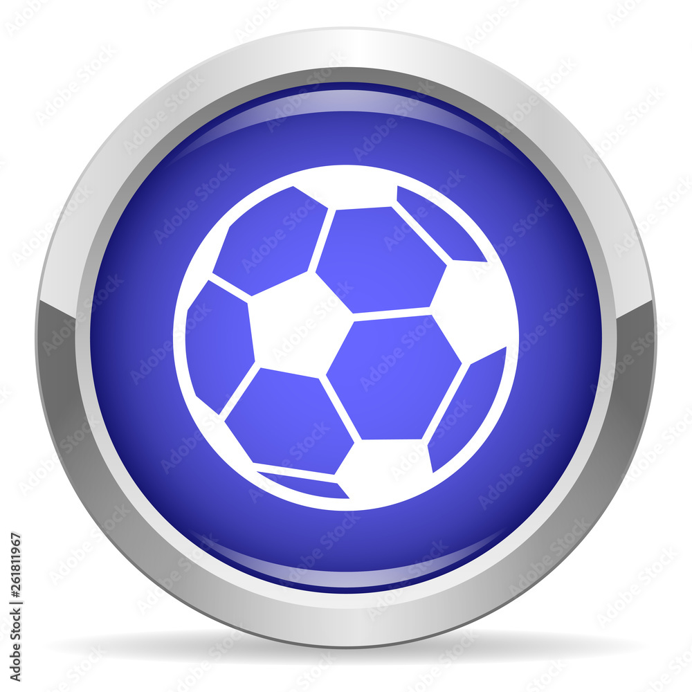 Ball icon. Round bright blue button. Ball icon. Round bright blue button.