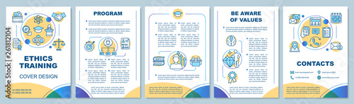 Business ethics courses brochure template layout