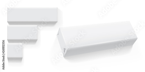  paper packaging on white background mock up