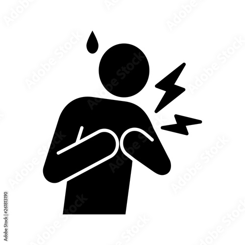 Heart attack glyph icon