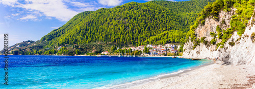 Best island and beaches of Greece- green Skopelos , Hovolos beach photo