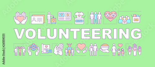 Volunteering word concepts banner