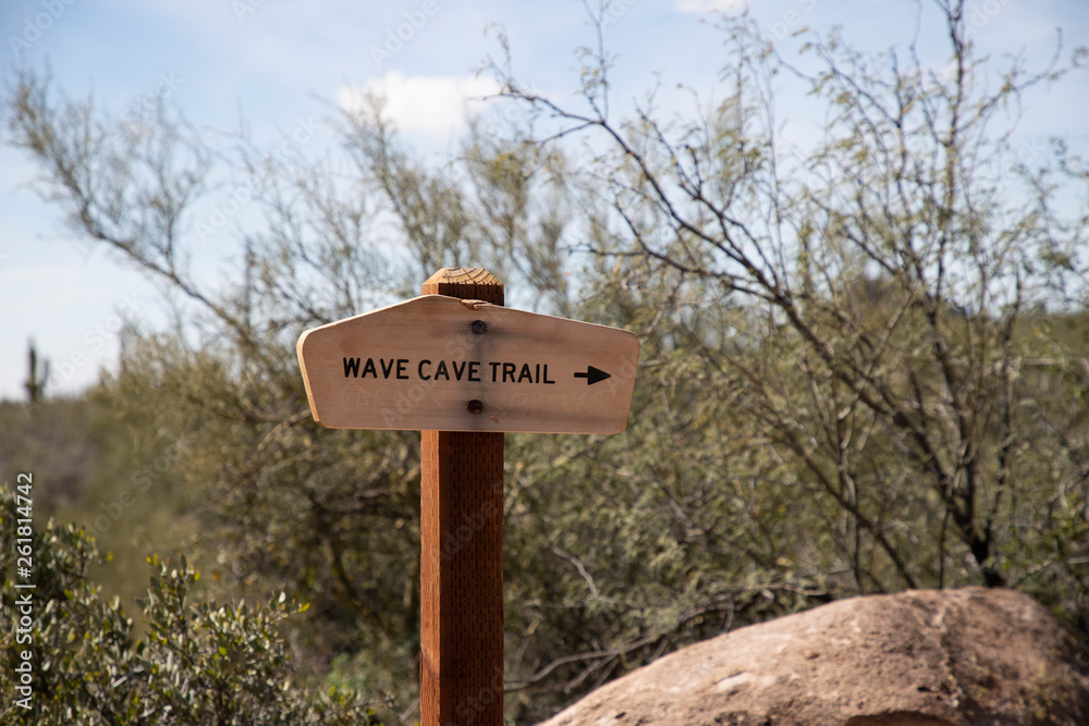 Wave Cave Trail sign