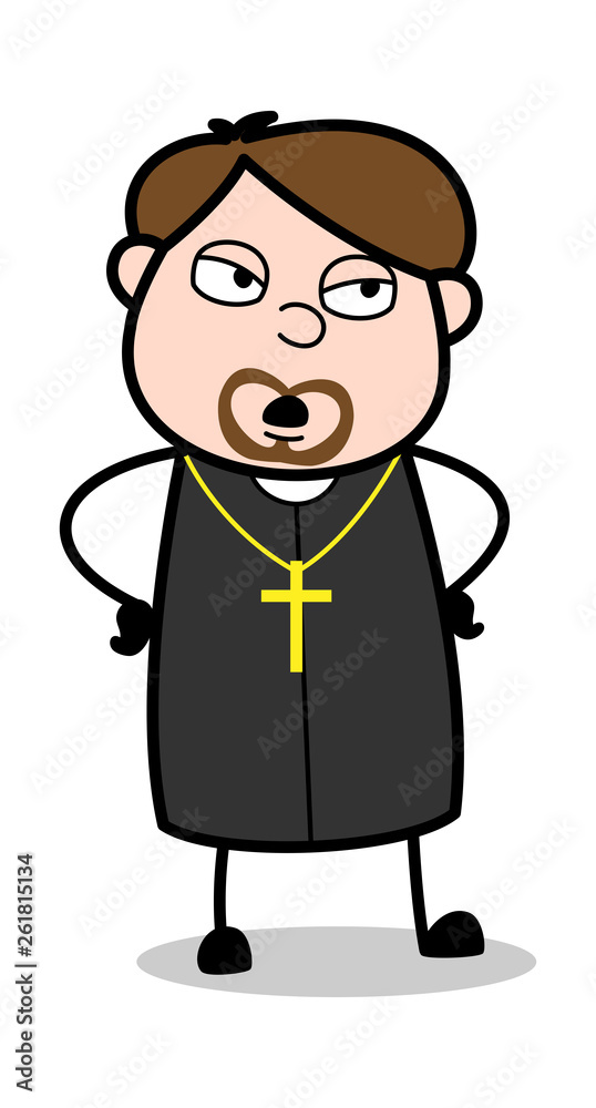 Debate - Cartoon Priest Religious Vector Illustration Debate - Cartoon Priest Religious Vector Illustration