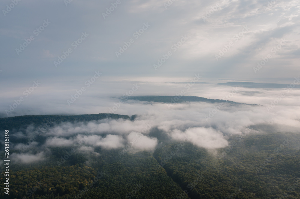 clouds over mountains