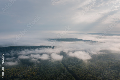 clouds over mountains