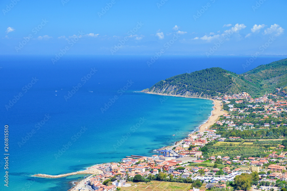 The beach of Castellabate, a town in southern Italy