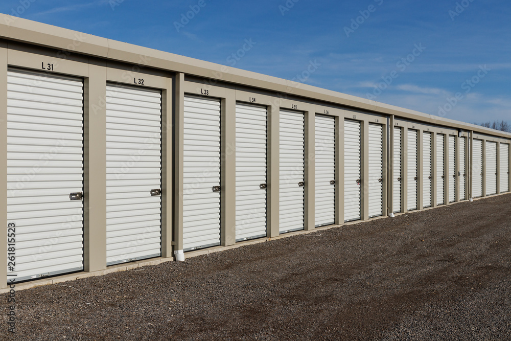 Numbered self storage and mini storage garage units I Numbered self storage and mini storage garage units I