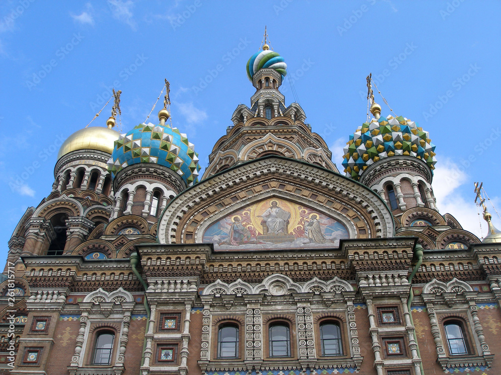 The Cathedral of the Resurrection of Christ on the Blood (Spas na Krovi) was built in 1907. Russia. St. Petersburg