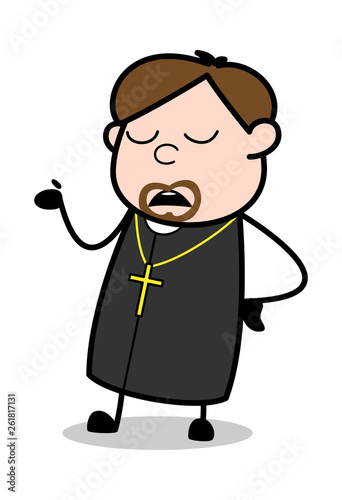 Ignorance - Cartoon Priest Religious Vector Illustration