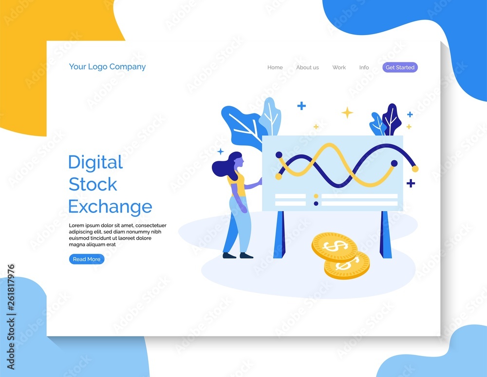 Fototapeta premium Digital stock exchange vector background for website.