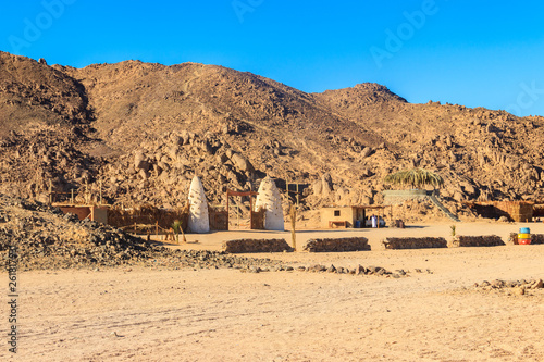 Buildings in bedouin village in Arabian desert, Egypt