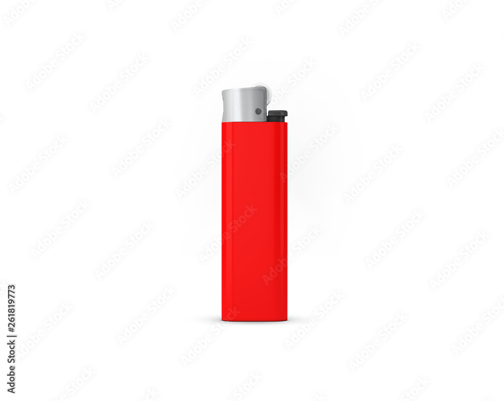 Lighter on background with clipping path. Disposable plastic lighter. Surface closeup for your design. Blank gas cigar-lighter mockup element.