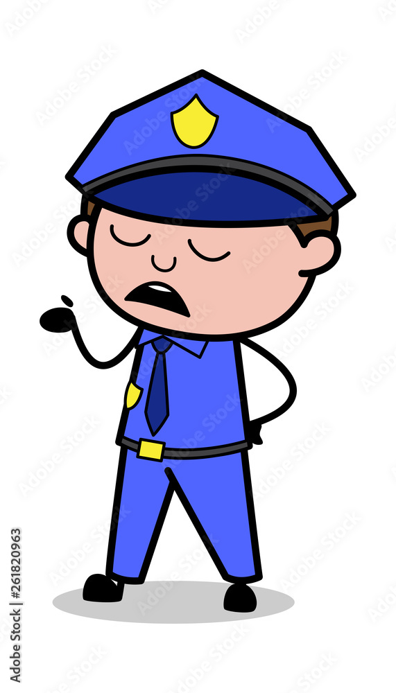 Don't Know - Retro Cop Policeman Vector Illustration