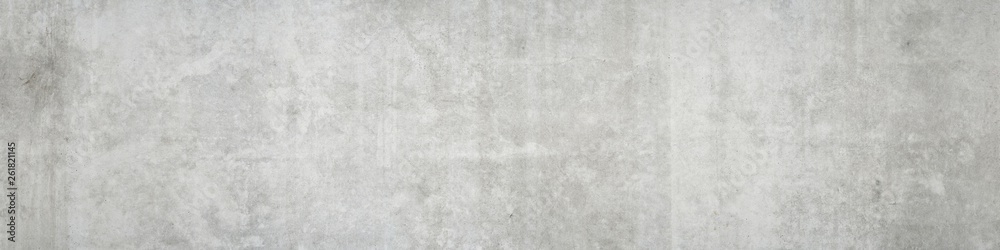 Panorama of old gray concrete wall as an abstract background